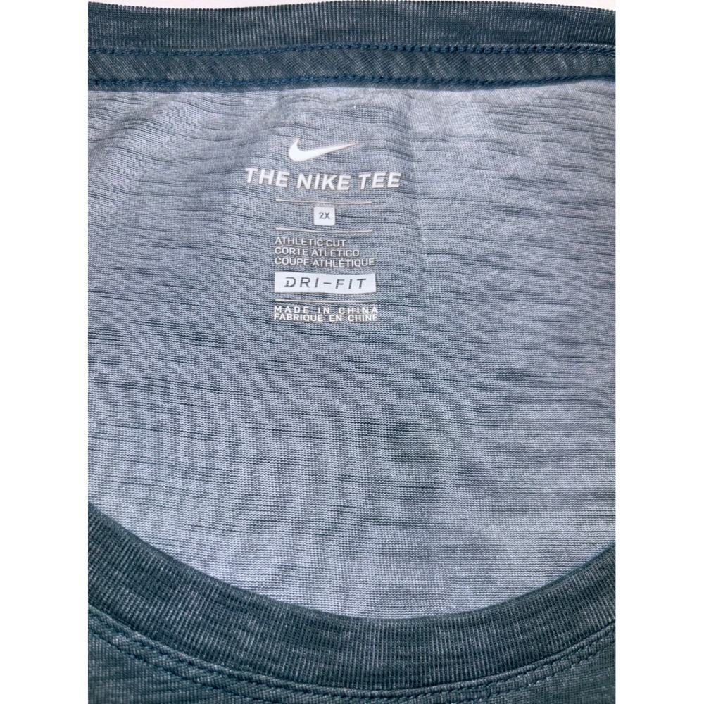 Nike Dri-FIT The Nike Tee Women's 2X Blue Green Heather Athletic T-Shirt - Picture 4 of 5